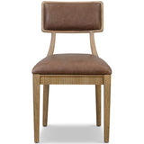 Burkhart Leather Dining Chair, Palermo Cigar, Set of 2 by Amber Lewis x Four Hands-Furniture - Dining-High Fashion Home