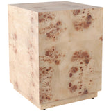 Burl Wood Block Accent Table, Tan