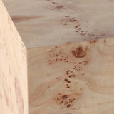 Burl Wood Block Accent Table, Tan
