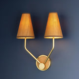 Buskirk Double Wall Sconce, Aged Brass