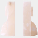 Barakoa Alabaster Bookends, White