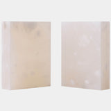 Barakoa Alabaster Bookends, White