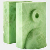 Barakoa Alabaster Bookends, Lime