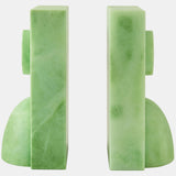 Barakoa Alabaster Bookends, Lime
