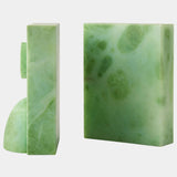 Barakoa Alabaster Bookends, Lime