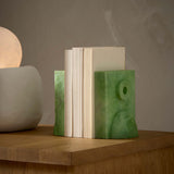 Barakoa Alabaster Bookends, Lime