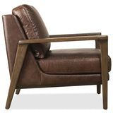 Ashland Leather Chair, Valeris Chocolate-Furniture - Chairs-High Fashion Home