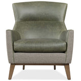 Camille Leather Chair, Siena Moss/Potenza Graphite-Furniture - Chairs-High Fashion Home