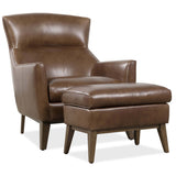Camille Leather Chair, Hazelnut Brown-Furniture - Chairs-High Fashion Home