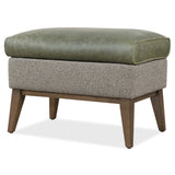 Camille Leather Ottoman, Siena Moss/Potenza Graphite-Furniture - Chairs-High Fashion Home