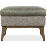 Camille Leather Ottoman, Siena Moss/Potenza Graphite-Furniture - Chairs-High Fashion Home