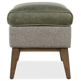 Camille Leather Ottoman, Siena Moss/Potenza Graphite-Furniture - Chairs-High Fashion Home