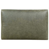 Camille Leather Ottoman, Siena Moss/Potenza Graphite-Furniture - Chairs-High Fashion Home
