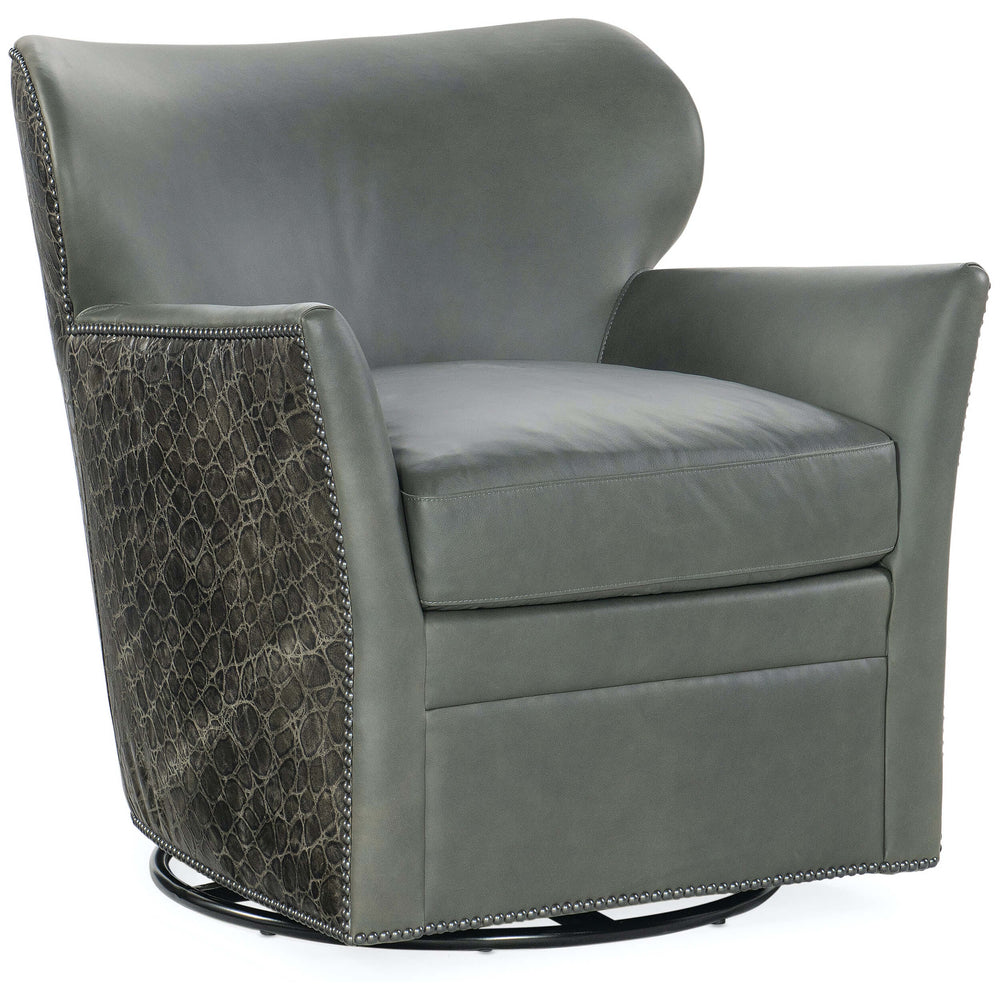 Marco Leather Swivel Chair, Kenya Stone-Furniture - Chairs-High Fashion Home