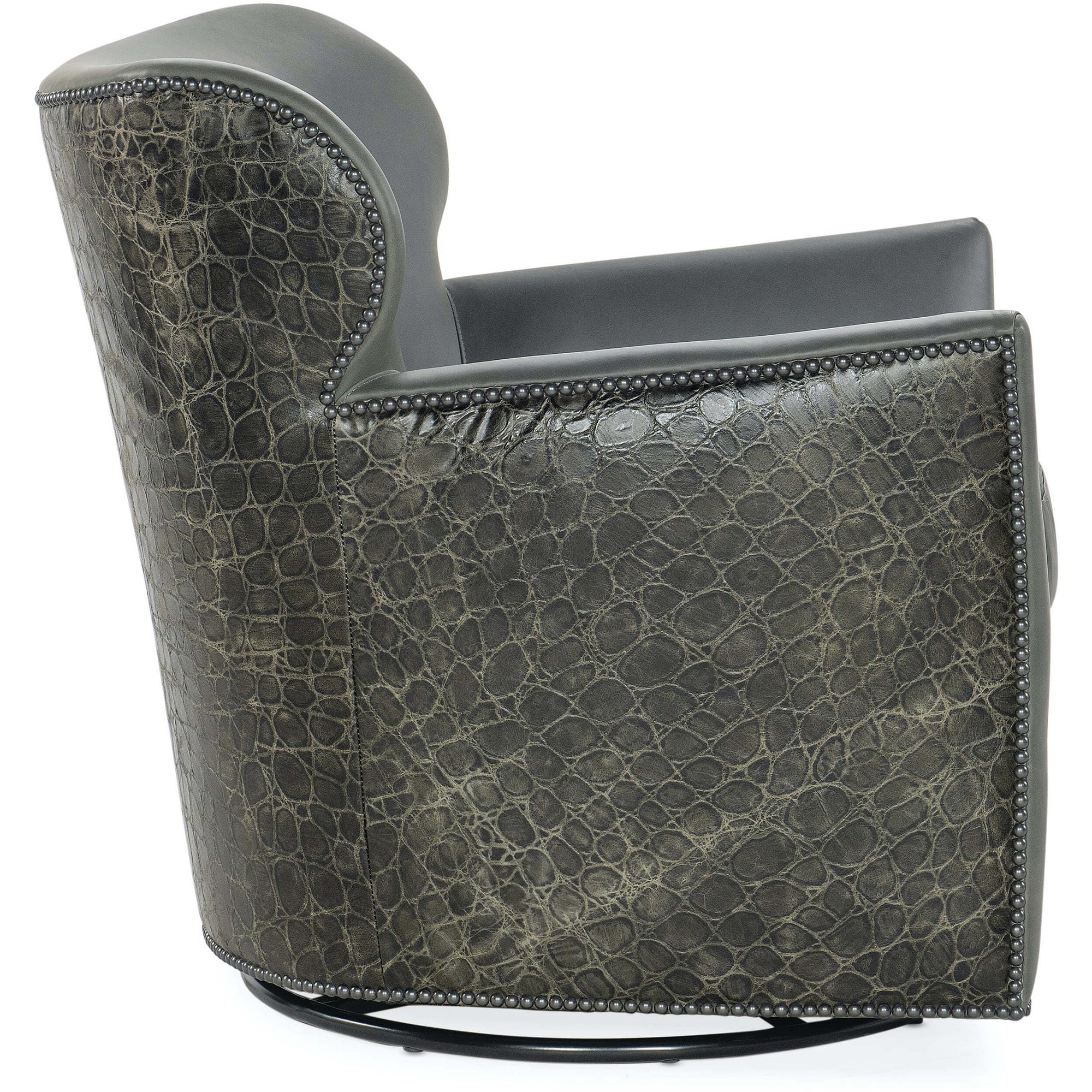 Marco Leather Swivel Chair, Kenya Stone High Fashion Home
