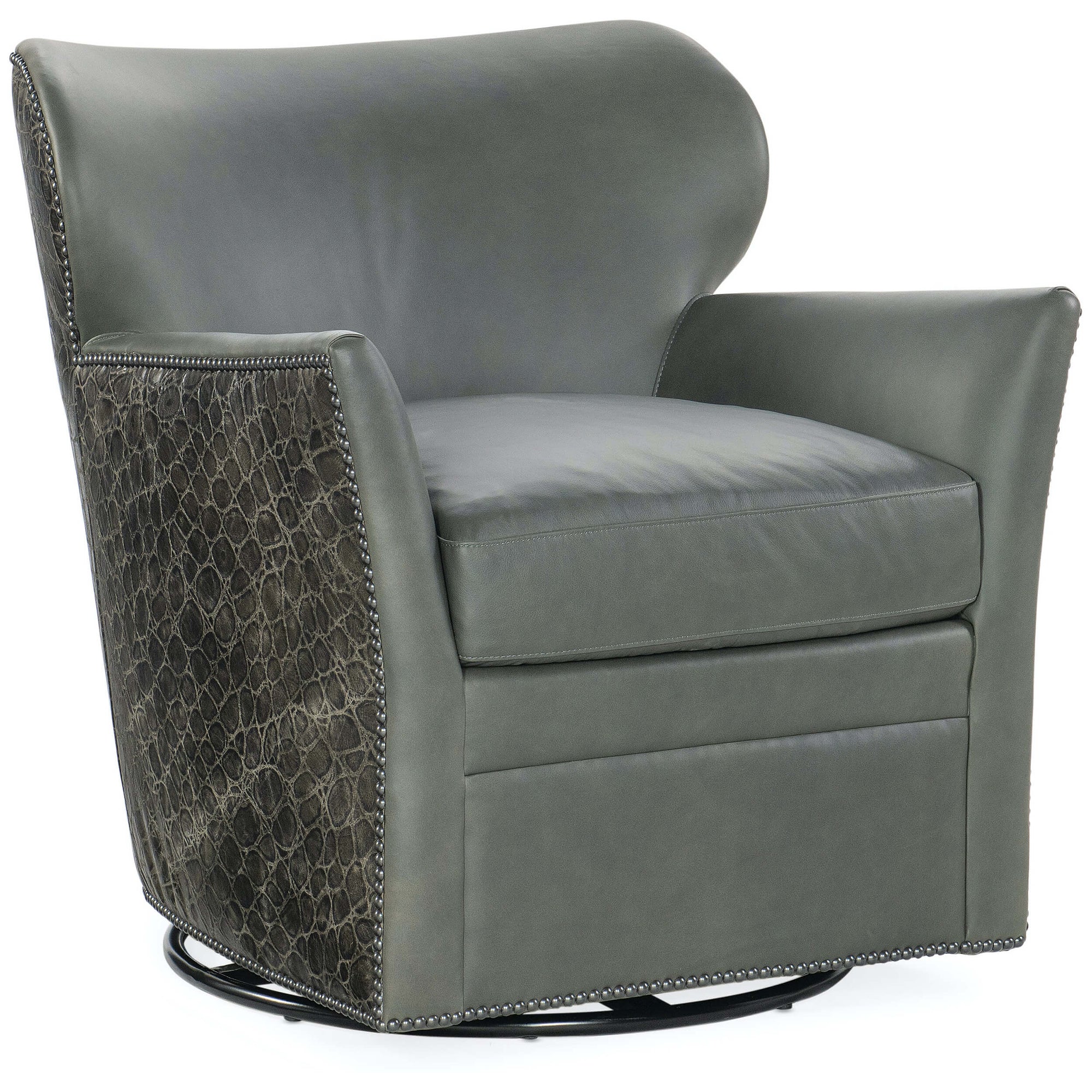 Marco Leather Swivel Chair, Kenya Stone High Fashion Home