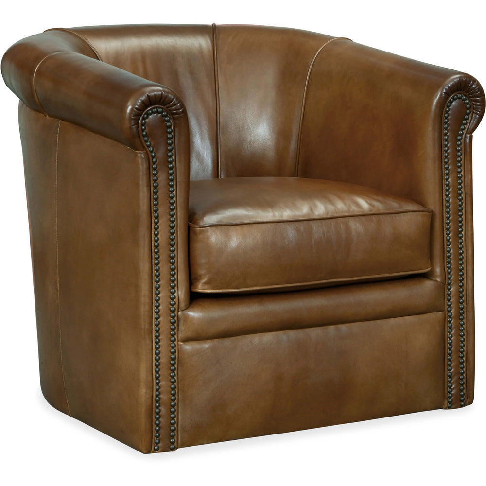 Axton Leather Swivel Chair, Checkmate Pawn-Furniture - Chairs-High Fashion Home