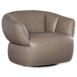 Aria Leather Swivel Chair, Texas Mushroom-Furniture - Chairs-High Fashion Home