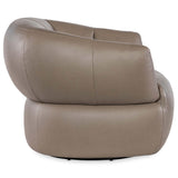 Aria Leather Swivel Chair, Texas Mushroom-Furniture - Chairs-High Fashion Home