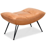 Kayne Leather Ottoman, Saddlebag Coin-Furniture - Benches-High Fashion Home