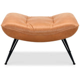 Kayne Leather Ottoman, Saddlebag Coin-Furniture - Benches-High Fashion Home