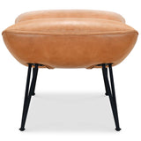 Kayne Leather Ottoman, Saddlebag Coin-Furniture - Benches-High Fashion Home