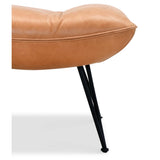 Kayne Leather Ottoman, Saddlebag Coin-Furniture - Benches-High Fashion Home