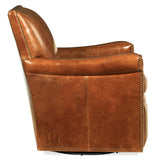Jilian Leather Swivel Club Chair, Huntington Morrison-Furniture - Chairs-High Fashion Home