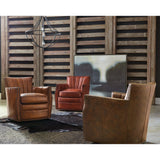 Carson Leather Swivel Chair, Checkmate Rook-Furniture - Chairs-High Fashion Home