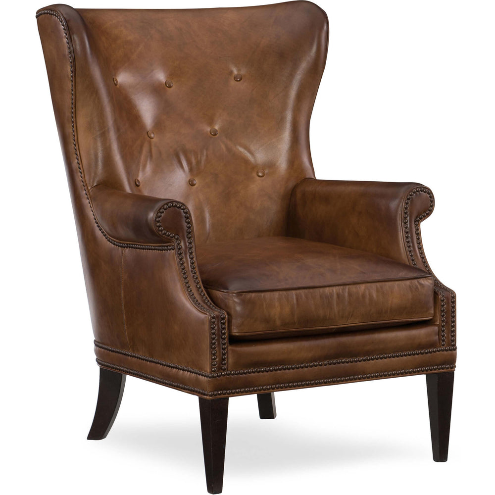 Maya Wing Leather Chair, Checkmate Pawn-Furniture - Chair-High Fashion Home