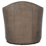 Roper Leather Swivel Club Chair, Big Top Dark Taupe-Furniture - Chairs-High Fashion Home