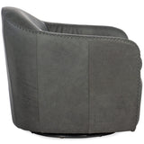 Roper Leather Swivel Club Chair, Big Top Blue Steel-Furniture - Chairs-High Fashion Home