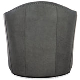 Roper Leather Swivel Club Chair, Big Top Blue Steel-Furniture - Chairs-High Fashion Home