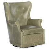 Mai Wing Leather Swivel Chair by Hooker
