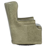 Mai Wing Leather Swivel Club Chair, Bellaire Tranquil Sage-Furniture - Chairs-High Fashion Home