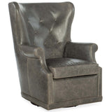 Mai Wing Leather Swivel Chair by Hooker