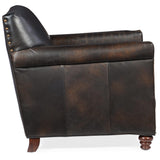 Potter Leather Club Chair, Old Saddle Fudge/Fudge Crocodile-Furniture - Chairs-High Fashion Home