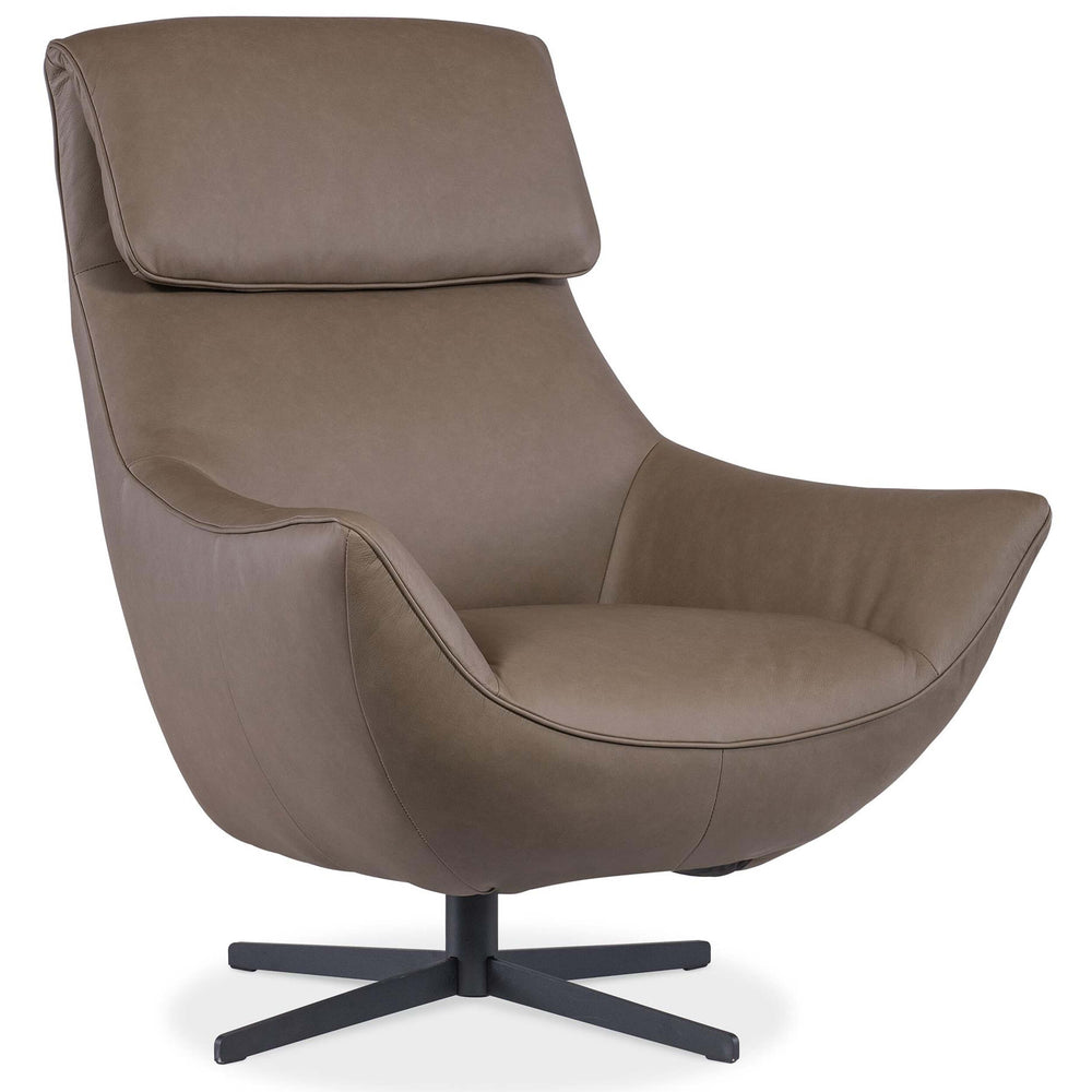 Hughes Leather Swivel Chair, Sonnet Dust