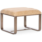 Cooper Leather Ottoman, Firenze Ghiaia-Furniture - Chairs-High Fashion Home
