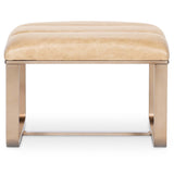 Cooper Leather Ottoman, Firenze Ghiaia-Furniture - Chairs-High Fashion Home