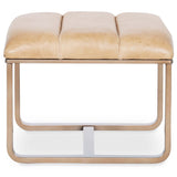 Cooper Leather Ottoman, Firenze Ghiaia-Furniture - Chairs-High Fashion Home