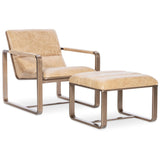Cooper Leather Ottoman, Firenze Ghiaia-Furniture - Chairs-High Fashion Home