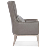 Kyndall Leather Club Chair, Guiltless Grey-Furniture - Chairs-High Fashion Home