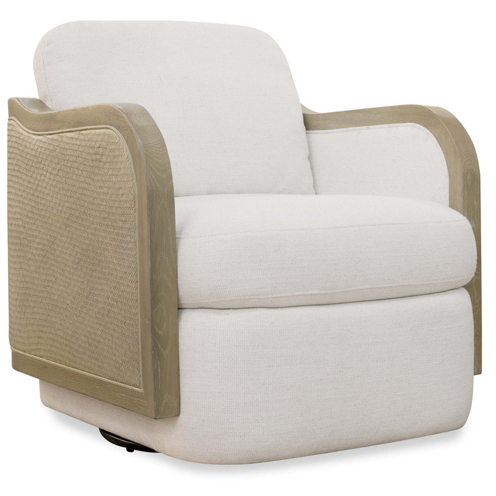 Wilma Swivel Chair, Halston White-Furniture - Chairs-High Fashion Home