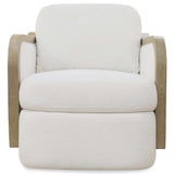 Wilma Swivel Chair, Halston White-Furniture - Chairs-High Fashion Home