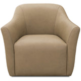 Everett Leather Swivel Chair, Ian Camel