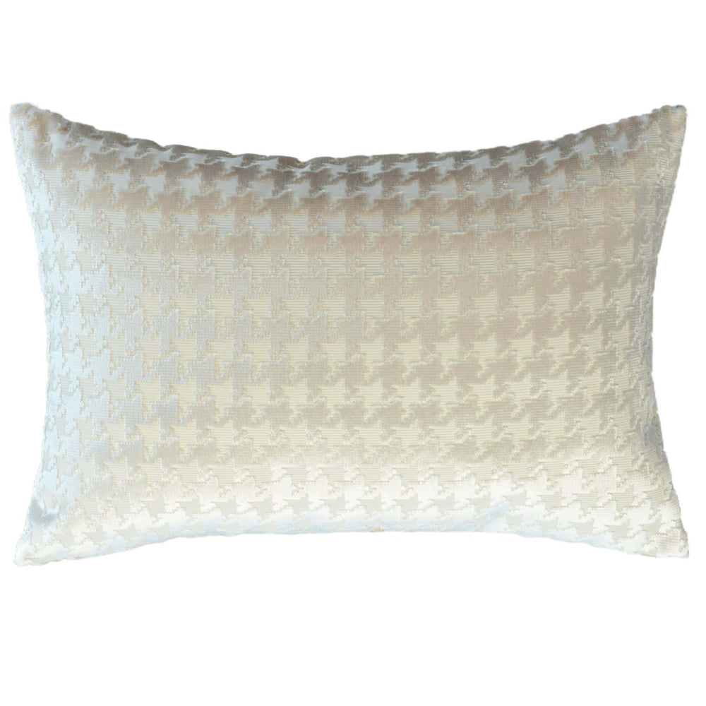 Castle Hill Tivoli Lumbar Houndstooth Pillow, Ivory
