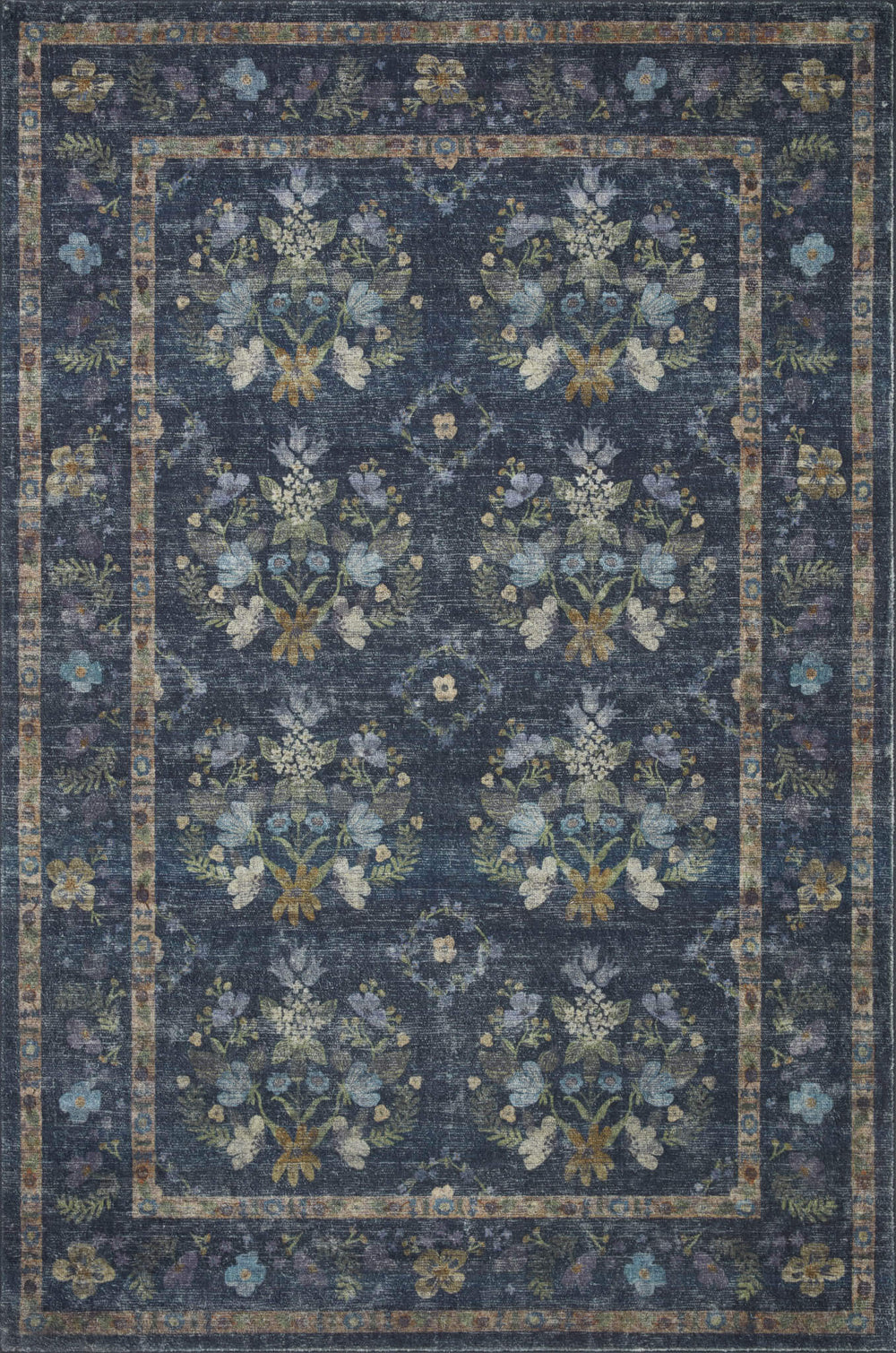 Rifle Paper Co. x Loloi Rug Courtyard COU-04, Seville Navy
