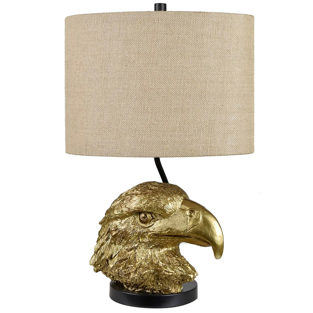 Eagle Head Table Lamp, Gold