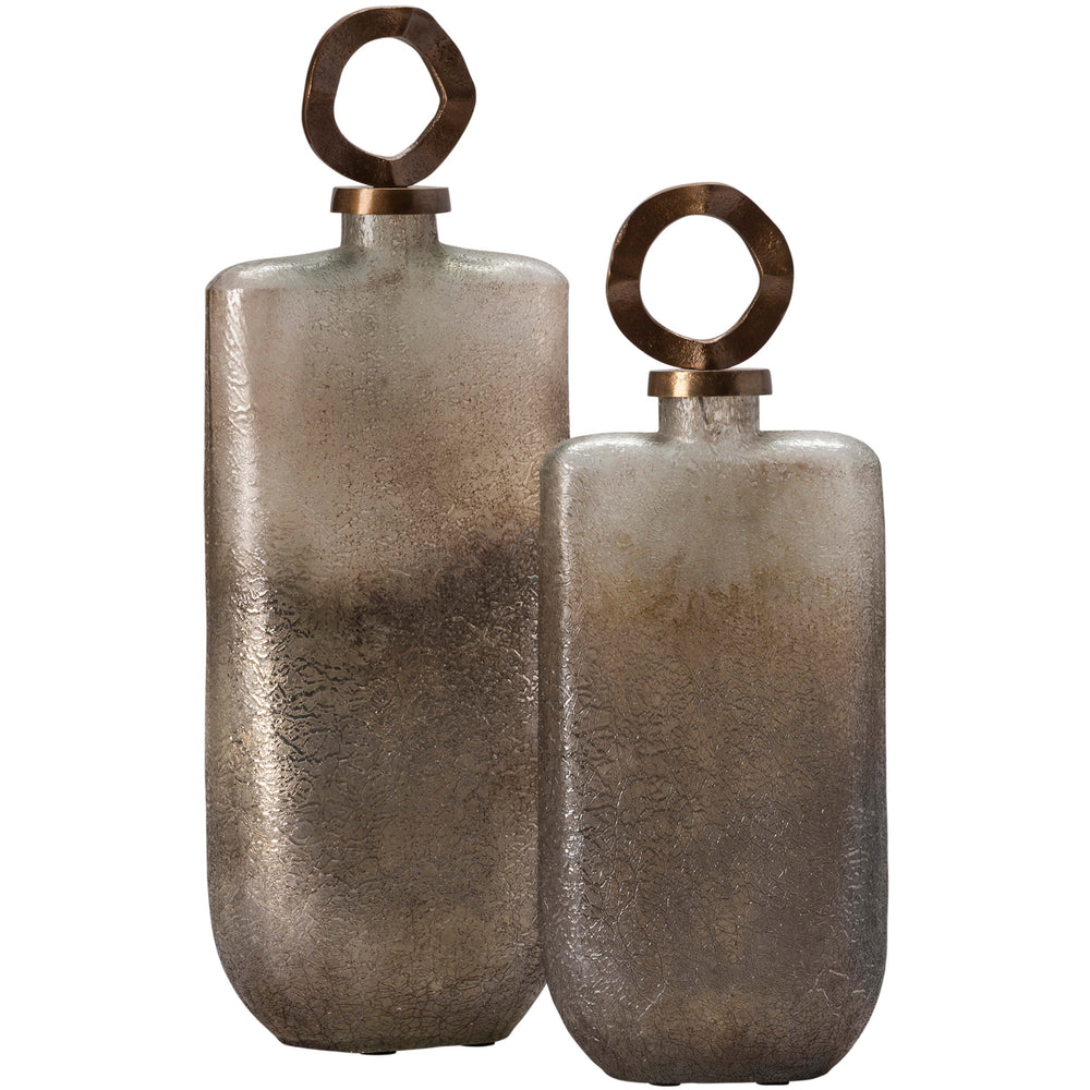 Valentina Covered Vases, Gold, Set of 2-Accessories-High Fashion Home
